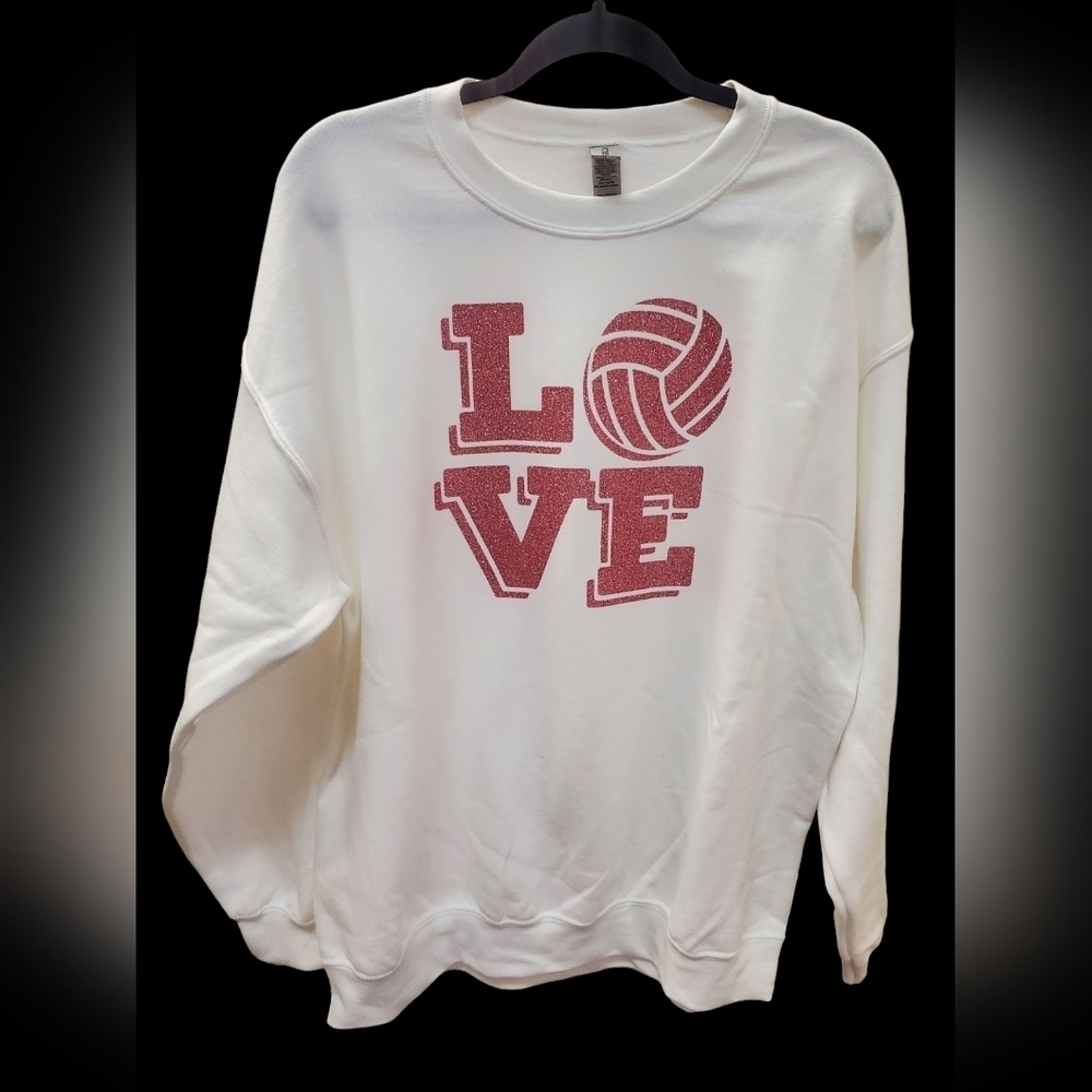 Real glitter volleyball sweatshirt